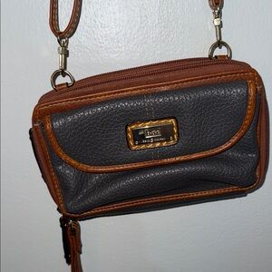 Gray and Brown Crossbody Bag